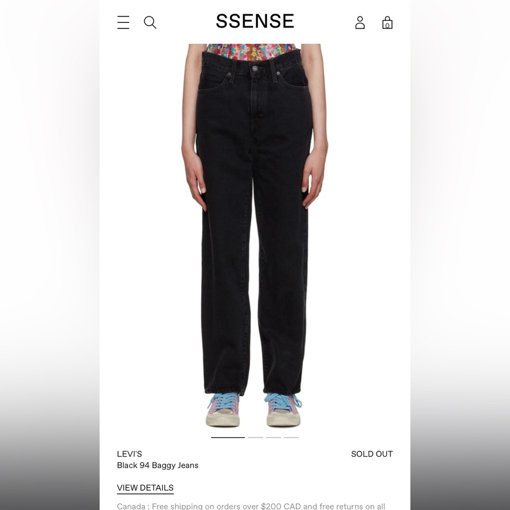 Brand New Levi’s Black Baggy Jean size 26